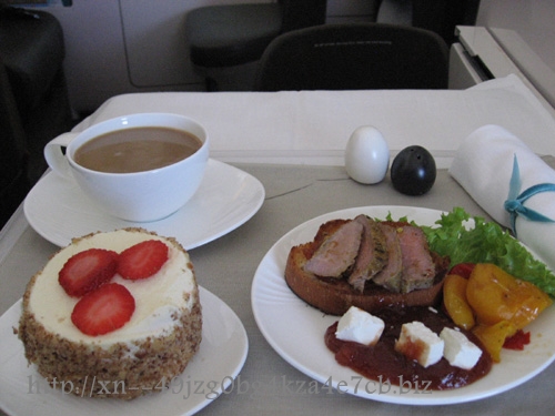 ビジネスプレミア・ニュージーランド航空　・機内食・クライストチャーチからの朝食