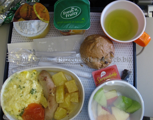ニュージーランド航空NZ90便・エコノミー機内食・朝食
